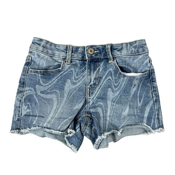 SO Blue Swirl Denim Shorts - Picture 1 of 6